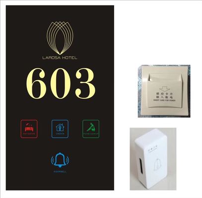Hotel Electronic Doorplate with AC 220V Touch Control and 86 Bottom Box for Easy Installation