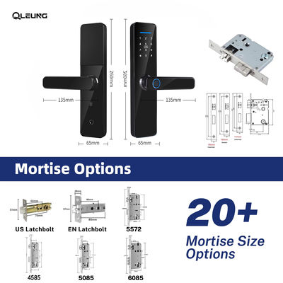 Qleung S811 Tuya Smart Door Lock with 38-55mm Door Thickness 4 AA Alkaline Battery and 2 Years Warranty