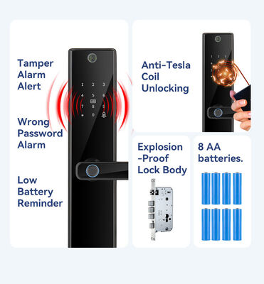 S819-2MAX Camera Lock Visible Tuya Intercom Video Calls Smart Door Lock Keyless Entry Security Factory OEM Wifi Smart Lock