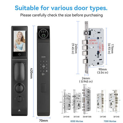 S940MAX Tuya Smart Door Lock with 3D Face Recognition Palmprint LCD Display and HD Camera Keyless Entry