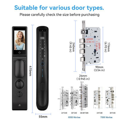3D Face Recognition Smart Door Lock with Tuya Active Video Calling and 7.4V 5000mAh Lithium-ion Battery
