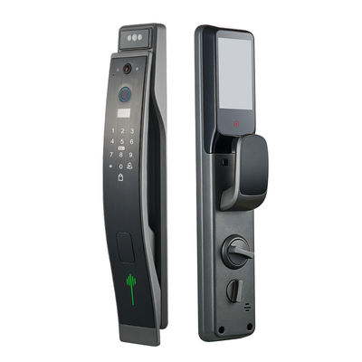 Graue Gesichtserkennung Smart Door Lock Video Intercom Türschloss Aluminiumlegierung