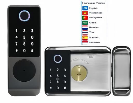 8 Sprachen Edelstahl-Riegel-Sperre Smart-Tür-Sperre Doppelseitige Option