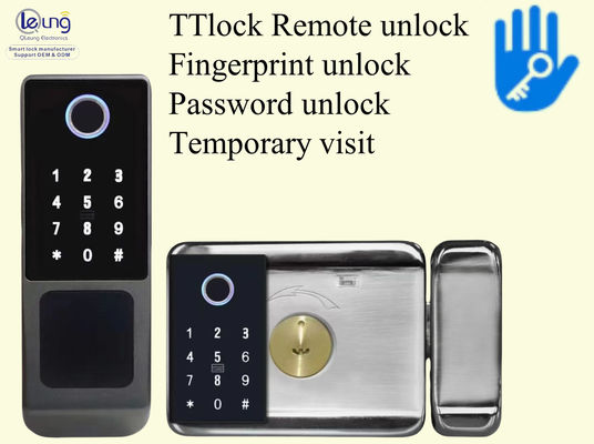 Qleung S812-4 Digitale wasserdichte Fingerabdruck Passwort Karte TTlock App Remote Unlock Smart Home Door Lock