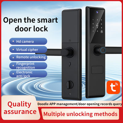 Qleung S829max Tuya Wifi APP Fernbedienung Kamera Fingerabdruck Passwort Karte Schlüssel Smart Door Lock für das Hotel Büro