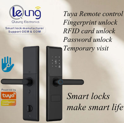 Qleung S829 Tuya Wifi Fernbedienung Fingerabdruck Code-Karte Schlüssellose Sicherheit Smart Home Door Lock Für Home Hotel