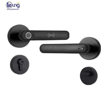 Qleung S607L Classic Black Tuya BLE APP Türschlösser Intelligenter Fingerabdruck Schlüssel Smart Türschloss für Wohnung Zuhause Innen