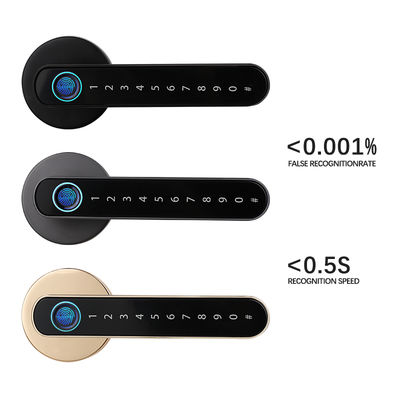 Qleung S604L Smart Fingerprint Türschloss mit Wifi Tuya App Control Schlüsselloses Passwort für Schlafzimmer Tuya Smart Home Türschloss