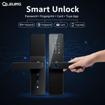Qleung Classic Black S811 Smart Door Lock mit 8 Sprachen CE ROHS Zertifizierung und Halbleiter-Fingerabdruck