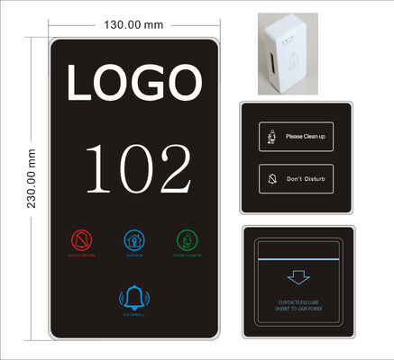 QL-E1 Hotel LED Türschild Zimmernummer Acryl Customized Logo Touch Switch Hotel Türschild mit DND Schalter